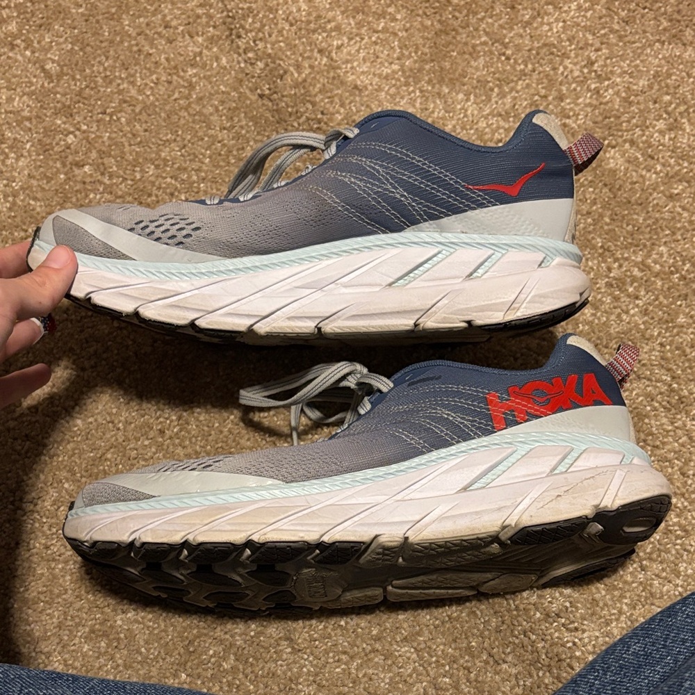 Hoka Women’s Gray and Navy Athletic Shoes